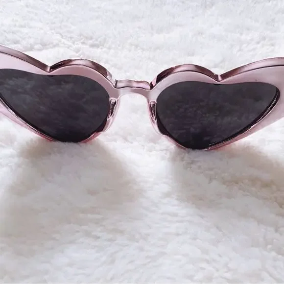 Addison Pink Heart-Shaped Sunglasses - Picture 9 of 15